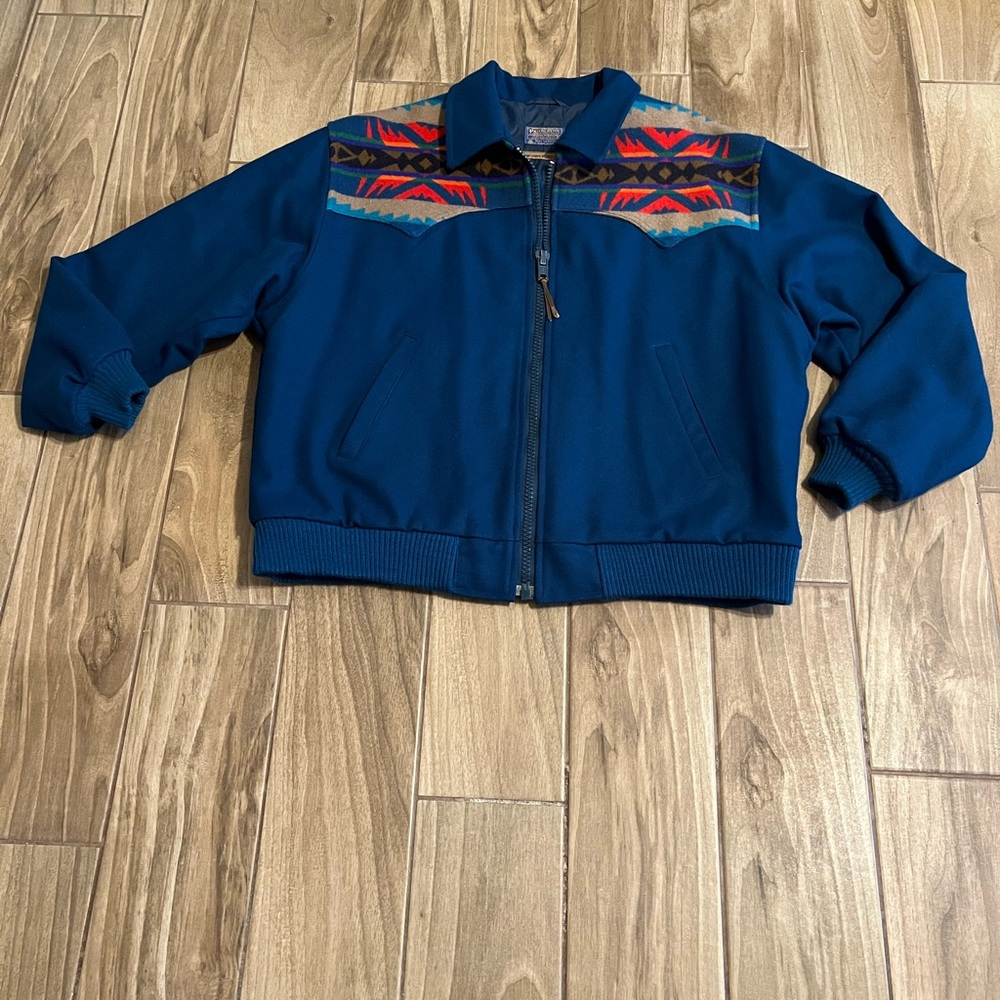 Pendleton Blue Jacket With Multicolor Pattern - image 2